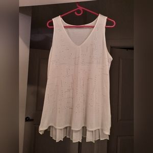 Sparkle & sheer pleated sleeveless top